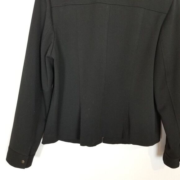 Talbots Women Stretch Zip Up Jacket Sz 10 Black Pockets Preppy Casual Lined - Picture 6 of 8